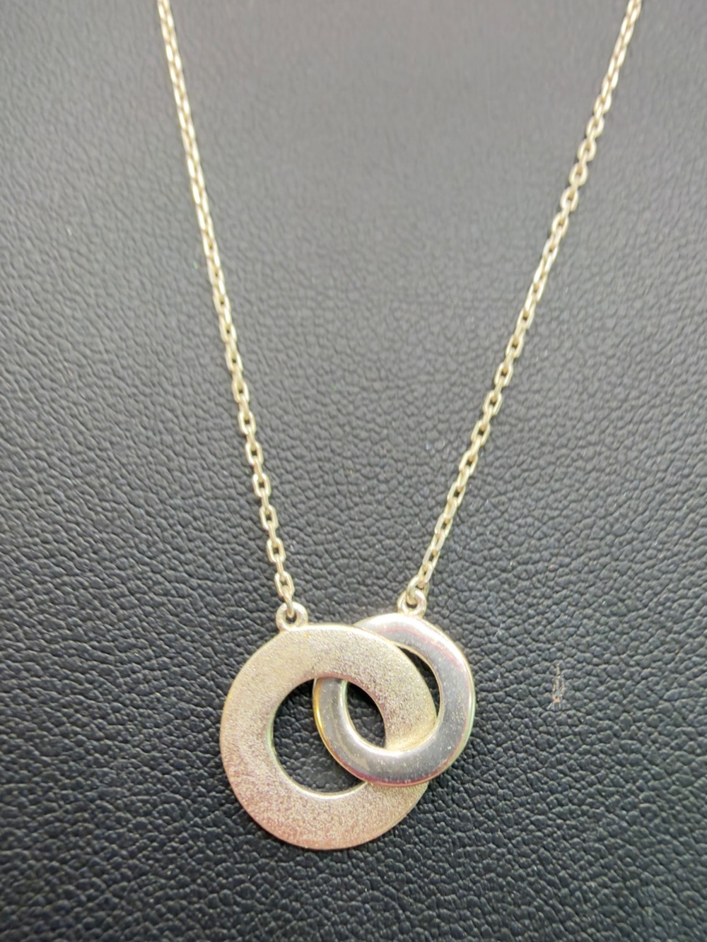STERLING SILVER 925 INTERLOCKING CIRCLES NECKLACE UNITY STRENGTH BOND ETERNITY